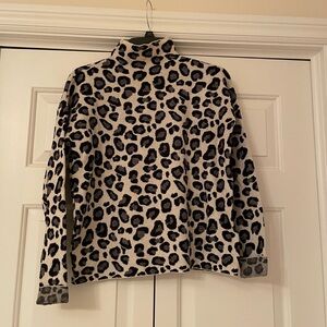 Tahari Leopard Print Sweater - Black and Cream